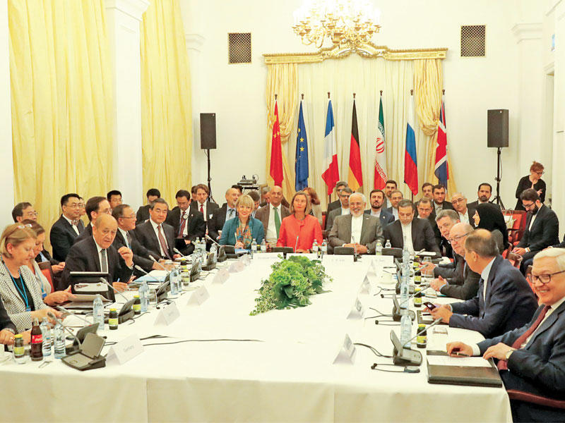 جانب من اجتماع فيينا أمس (رويترز)