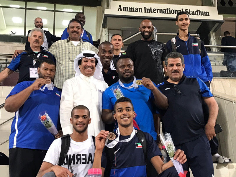 لاعبو منتخب الكويت لألعاب القوى في بطولة غرب آسيا