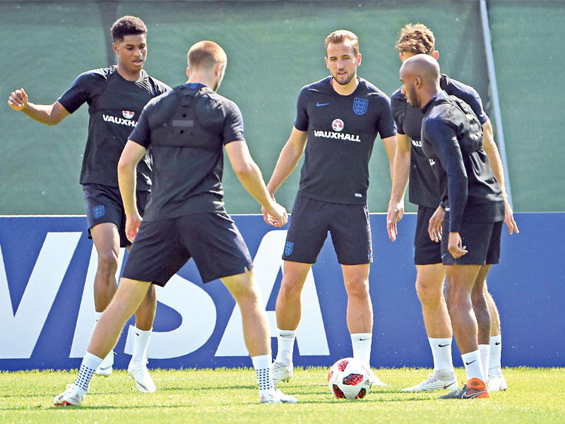 جانب من تدريبات المنتخب الإنكليزي