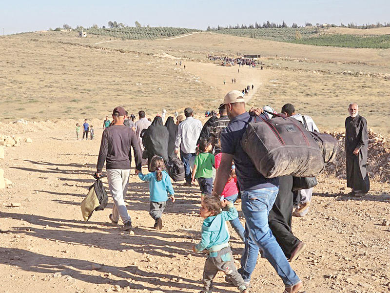 المهجرون من الجنوب السوري على الحدود الأردنية