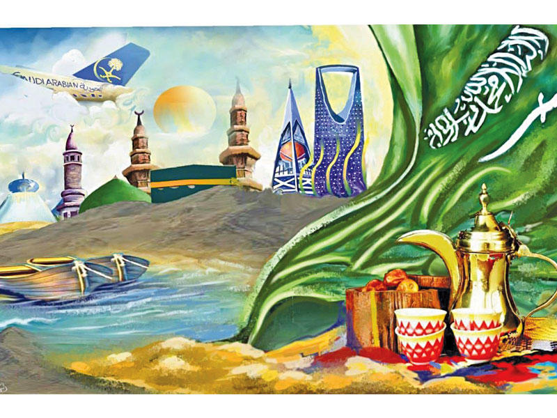 لوحة للفنانة السعودية مها مصلي