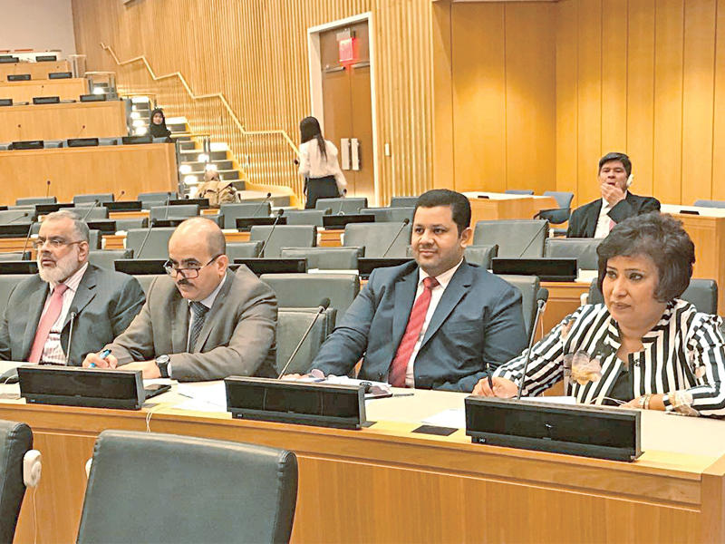 الصرعاوي والشيتان خلال اجتماع قادة أجهزة الرقابة العليا في نيويورك 