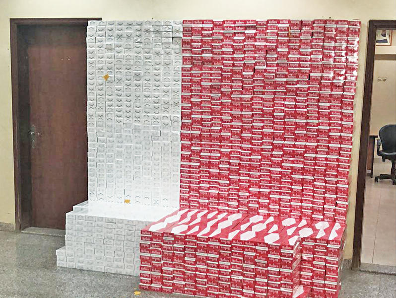 السجائر المضبوطة