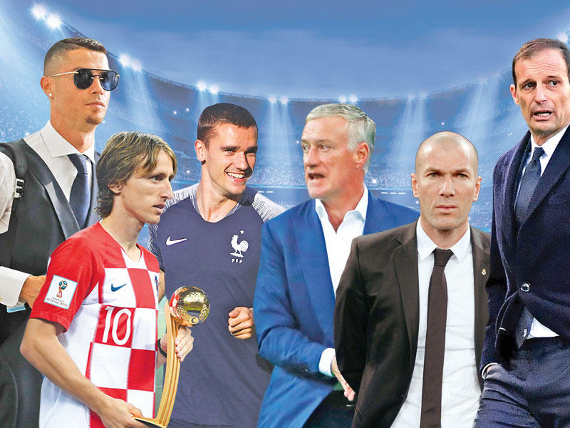 أليغري و زيدان و ديشان و غريزمان و مودريتش و رونالدو