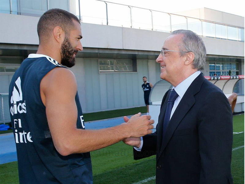 بيريز وبنزيمة في تدريبات الريال الأخيرة