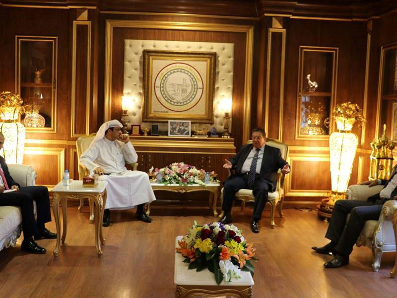 القنصل العام الكويتي في اربيل الدكتور عمر الكندري خلال لقائه مع رئيس اتحاد الغرف التجارية والصناعية في إقليم كردستان دارا الخياط