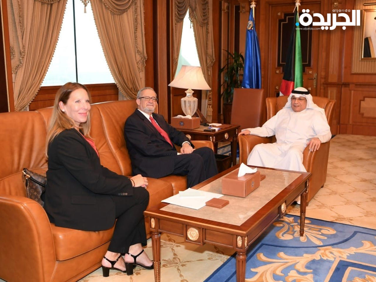 نائب رئيس مجلس الوزراء ووزير الداخلية خالد الجراح الصباح أثناء مباحثاته مع سفير الولايات المتحدة الأمريكية لدى دولة الكويت سعادة لورانس ر.سيلفرمان