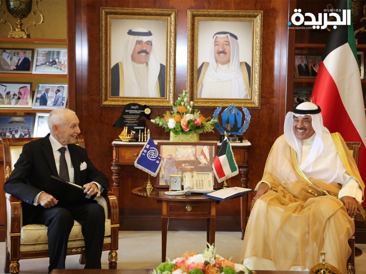 نائب رئيس مجلس الوزراء وزير الخارجية صباح خالد الحمد الصباح يستقبل المدير العام للمنظمة الدولية للهجرة وليام لاسي سوينغ