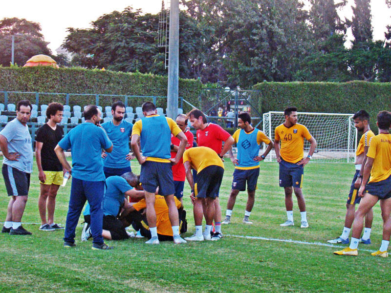 جانب من تدريبات النصر في معسكر القاهرةn