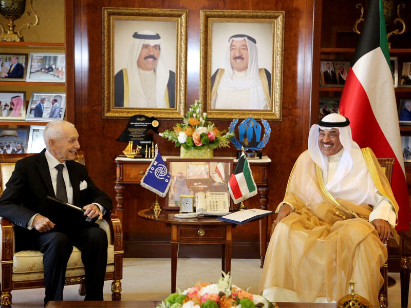 نائب رئيس مجلس الوزراء وزير الخارجية الشيخ صباح خالد الحمد الصباح يستقبل المدير العام للمنظمة الدولية للهجرة وليام لاسي سوينغ