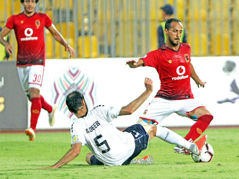 جانب من مباراة الأهلي والنجمة اللبناني