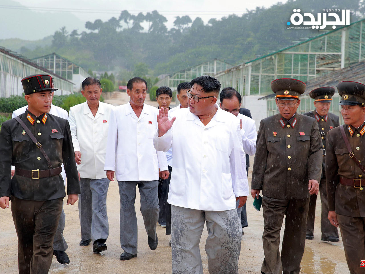 كيم جونغ أون خلال زيارته منطقة الينابيع الحارة في منطقة وونسان-كالما الحدودية