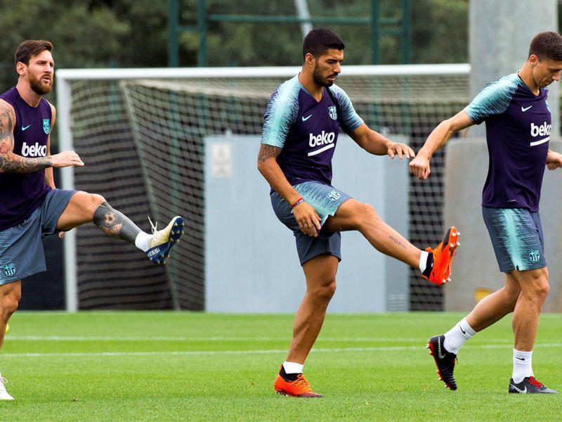 جانب من تدريبات برشلونة