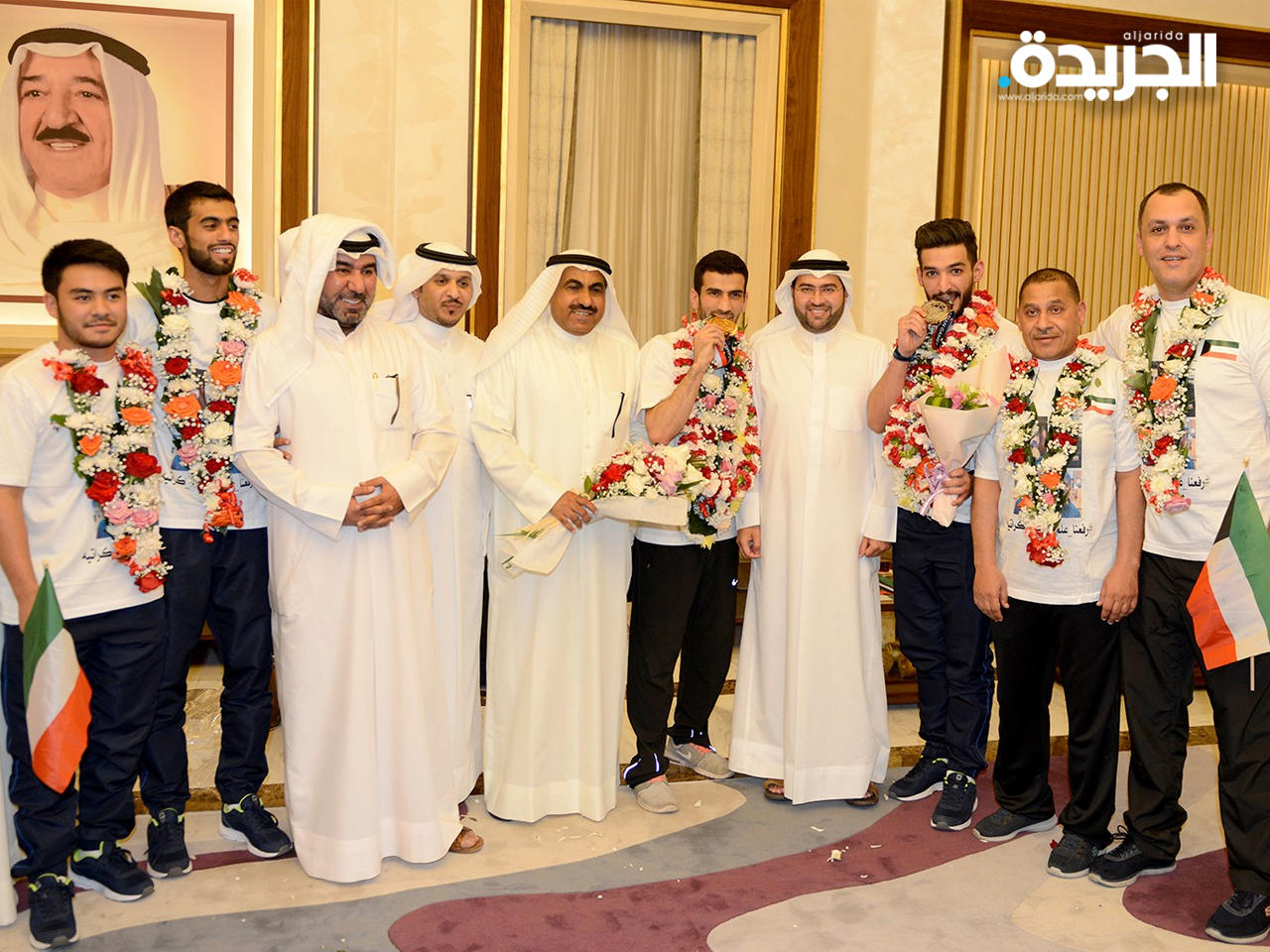 ابطال الكويت بعد وصولهم للمطار 