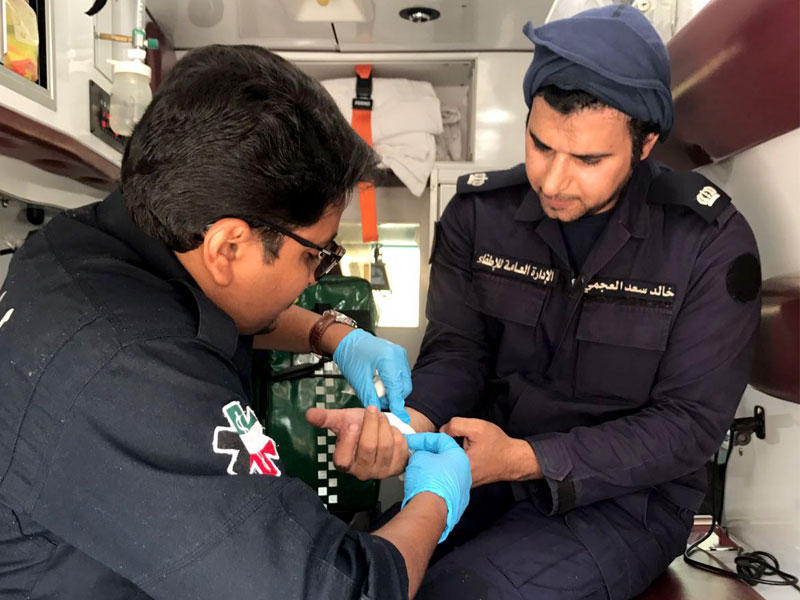 إصابة أحد الإطفائيين