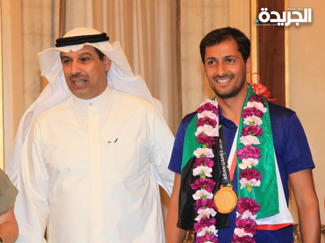 المدير العام للهيئة العامة للرياضة حمود فليطح يستقبل الفارس الكويتي علي الخرافي