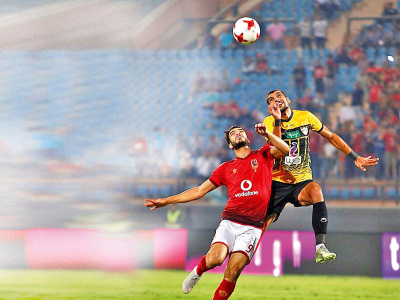 جانب من مباراة الأهلي والإنتاج