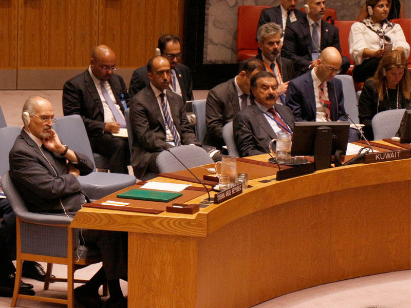 الجارالله خلال جلسة مجلس الأمن أمس