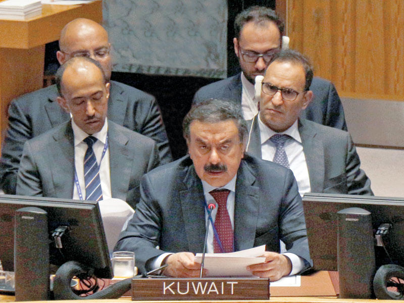 الجارالله يلقي كلمة بالنيابة عن الكويت والسويد في مجلس الأمن أمسn