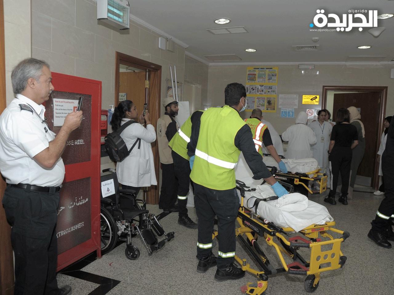  ادارة الطوارئ الطبية بمشاركة ادارة مستشفى الاميري تنفذ عملية اخلاء وهمي لجناح الاطفال 14 و15 