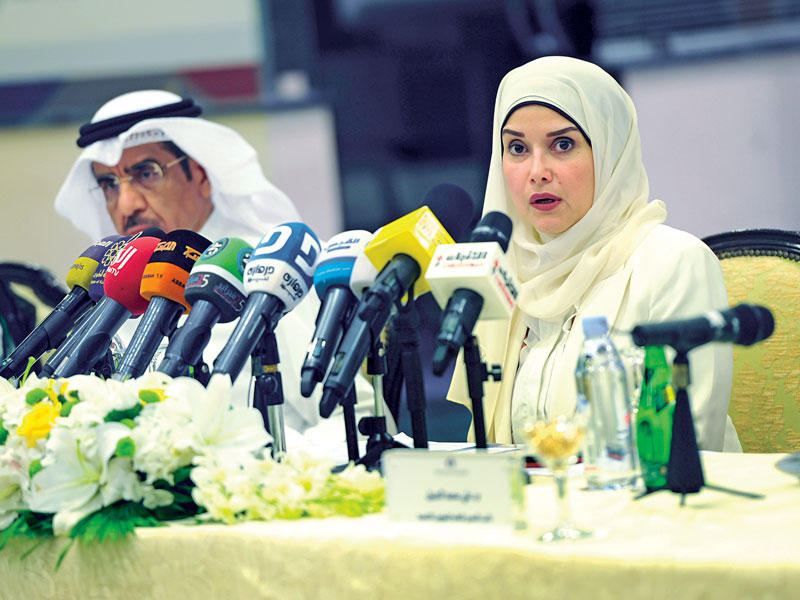 بوشهري خلال المؤتمر الصحافي أمس