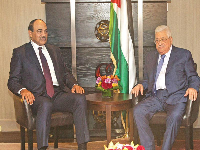 الخالد خلال لقاء الرئيس الفلسطيني 