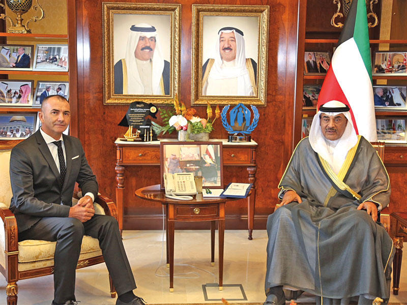 صباح الخالد مستقبلا سفير البوسنة والهرسك الجديد