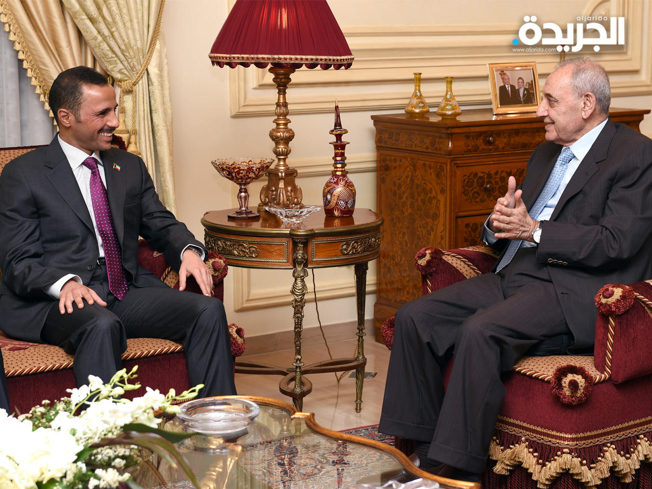 نبيه بري مستقبلا الغانم في زيارة سابقة. ارشيف