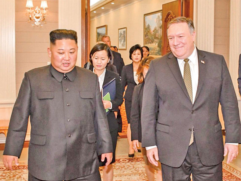 كيم وبومبيو في بيونغ يانغ 