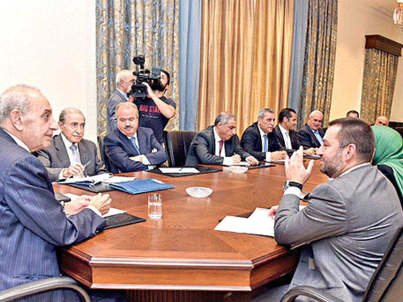 بري مجتمعاً بكتلة التحرير والتنمية في عين التينة أمس (الوطنية)