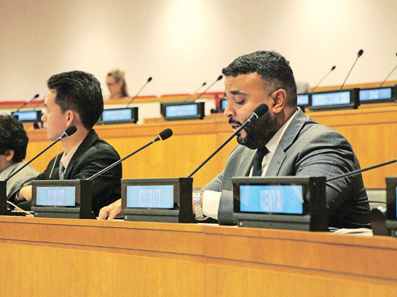 الشراح متحدثاً في مناقشات الأمم المتحدة