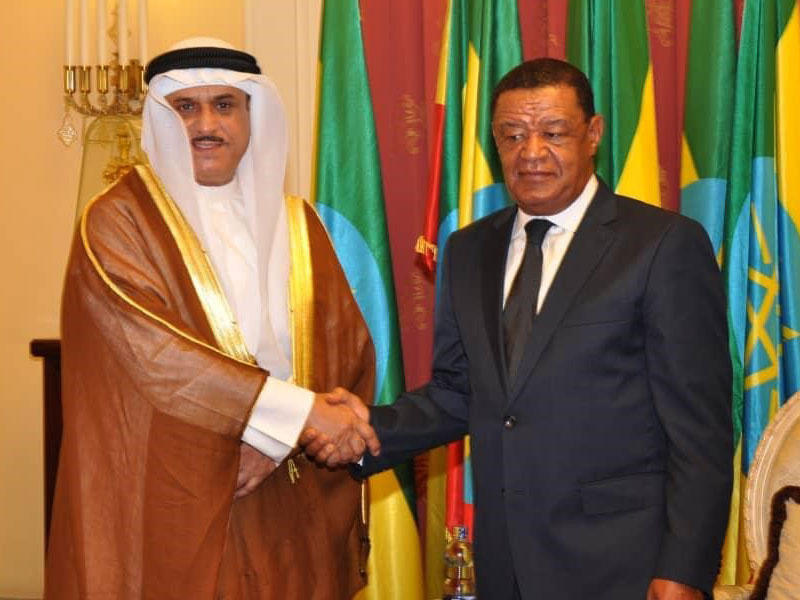 الرومي مصافحاً رئيس أثيوبيا 