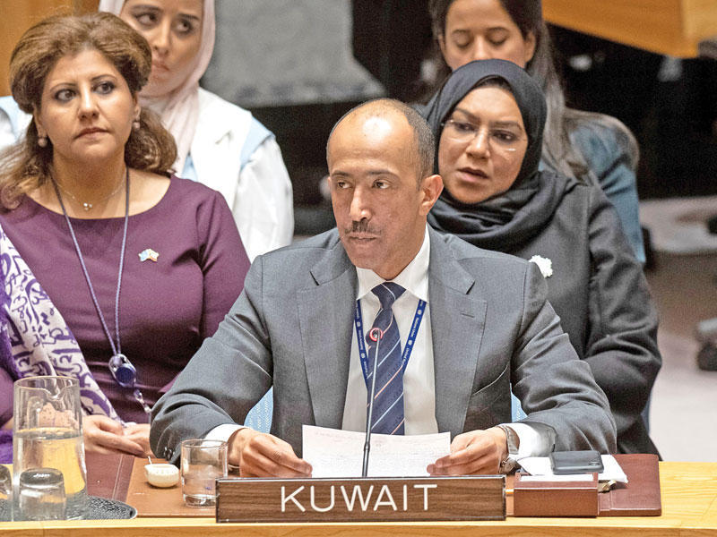 القائم بالأعمال بالانابة لوفد الكويت الدائم لدى الأمم المتحدة المستشار بدر المنيخ