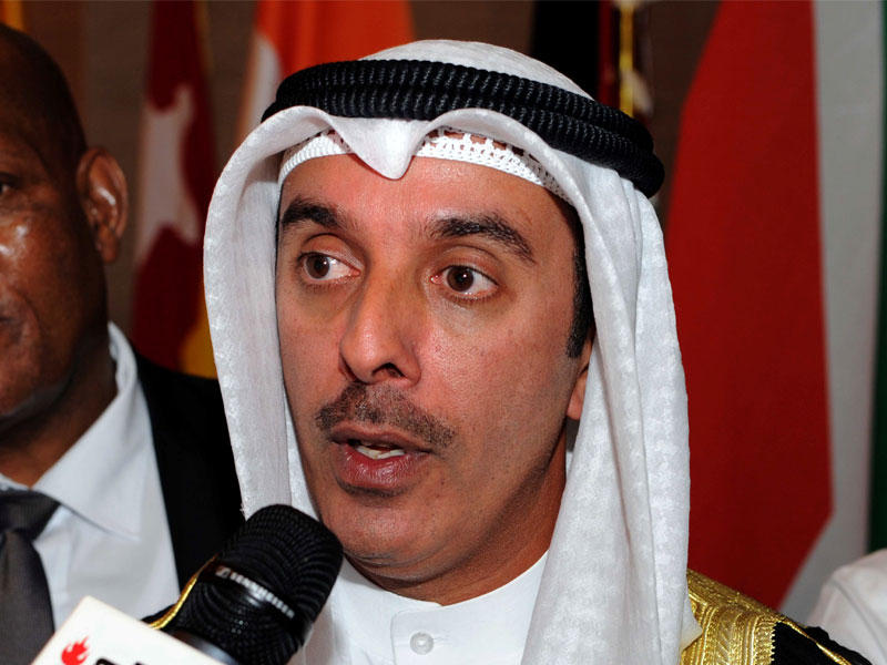 ‏مساعد وزير الخارجية لشؤون ادارة افريقيا بالوكالة السفير محمد المشعان اثناء تصريحه للصحفيين