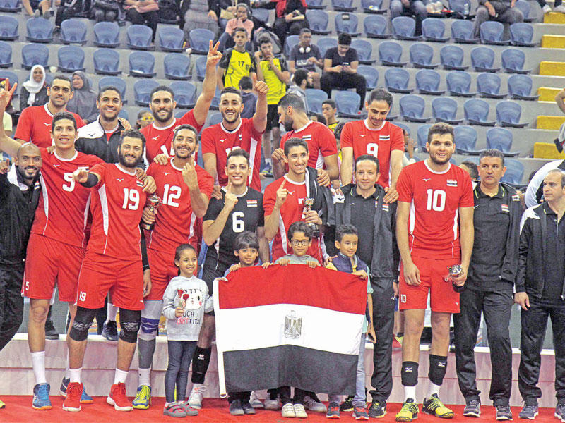 منتخب مصر على منصة التتويجn