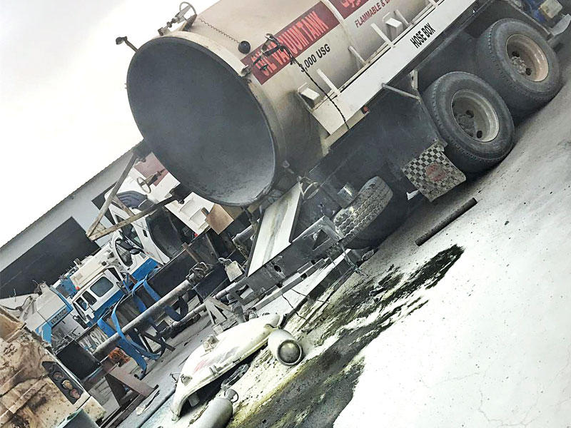 الصهريج بعد الانفجار