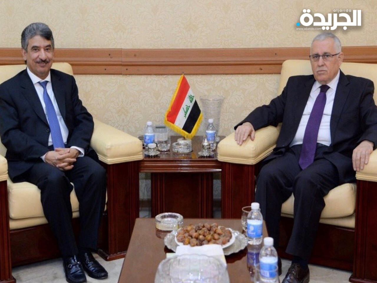  وكيل الوزارة حازم اليوسفي خلال استقبال السفير الكويتي في بغداد سالم الزمانان 