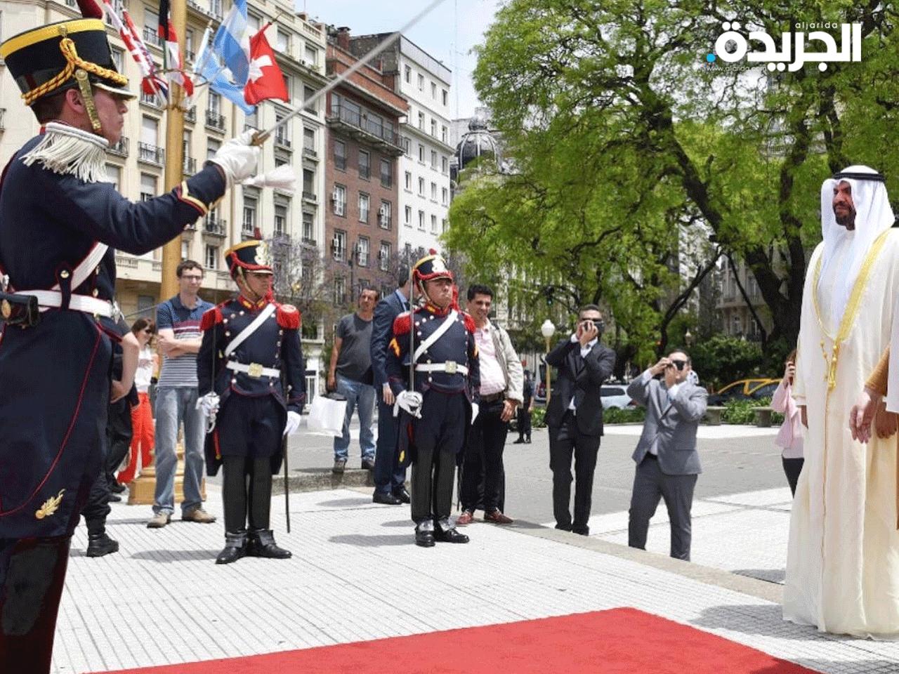 جانب من مراسم تقديم السفير عبدالله اليحيا أوراق اعتماده سفيرا للكويت لدى الارجنتين 