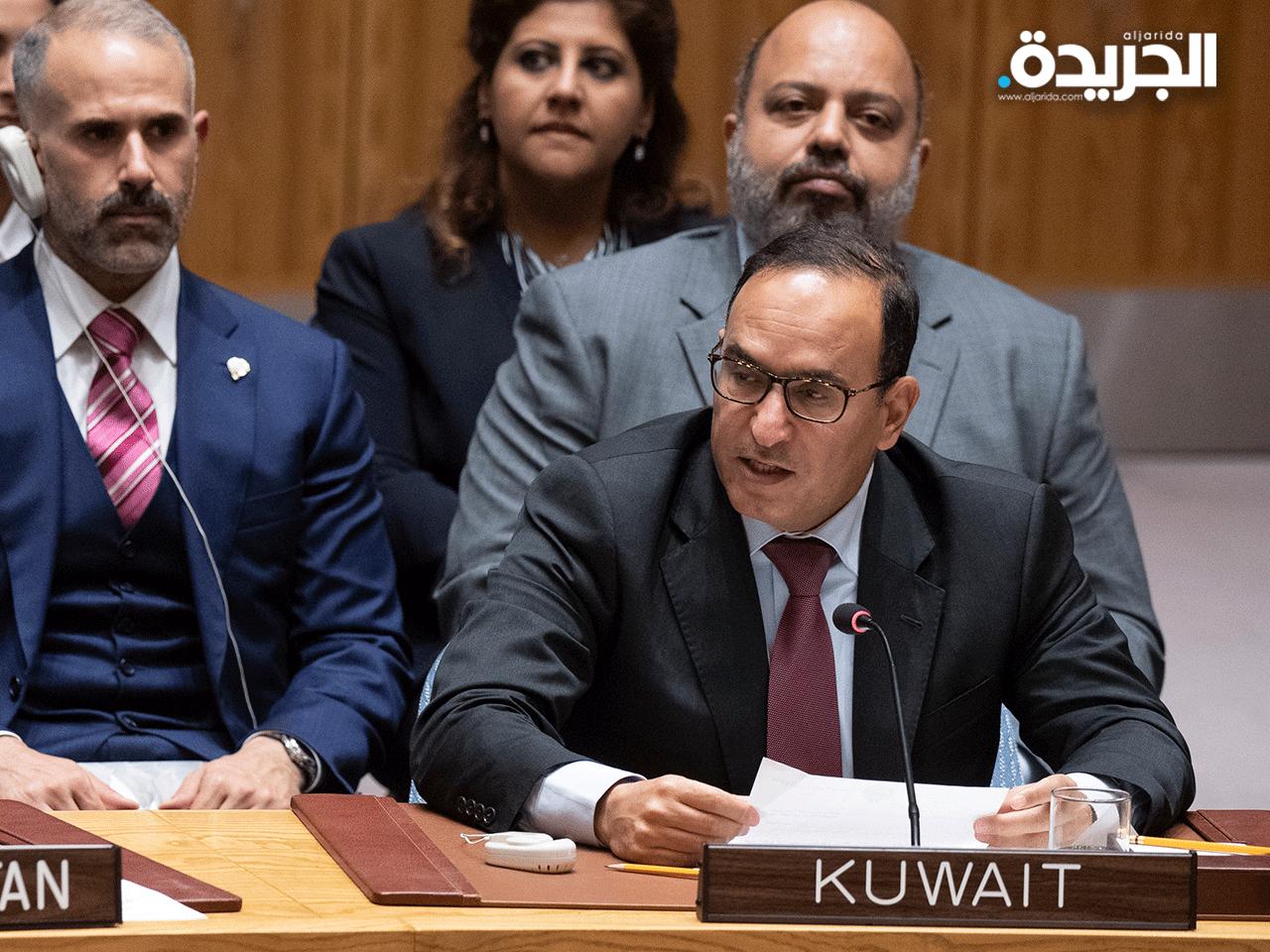  مندوب الكويت الدائم لدى الأمم المتحدة السفير منصور العتيبي يلقي كلمة البلاد في جلسة مجلس الأمن حول البوسنة والهرسك 