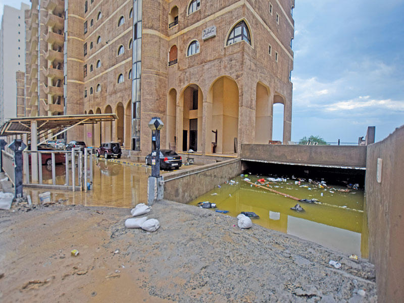 سرداب أحد الأبنية بعدما غمرته المياه