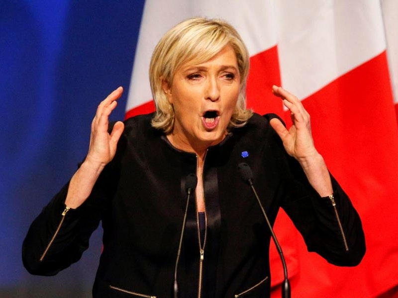زعيمة حزب التجمع الوطني الفرنسي اليميني، ماري لوبان
