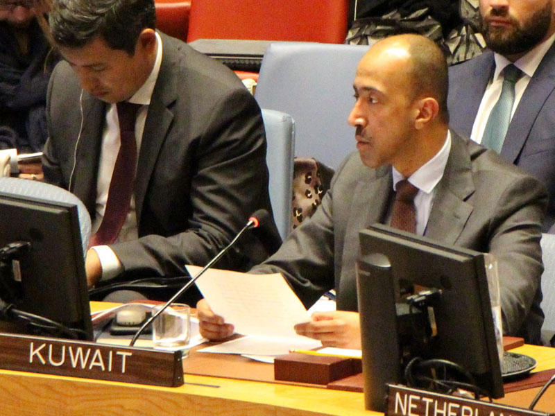 نائب المندوب الدائم لوفد الكويت الدائم لدى الأمم المتحدة المستشار بدر المنيخ
