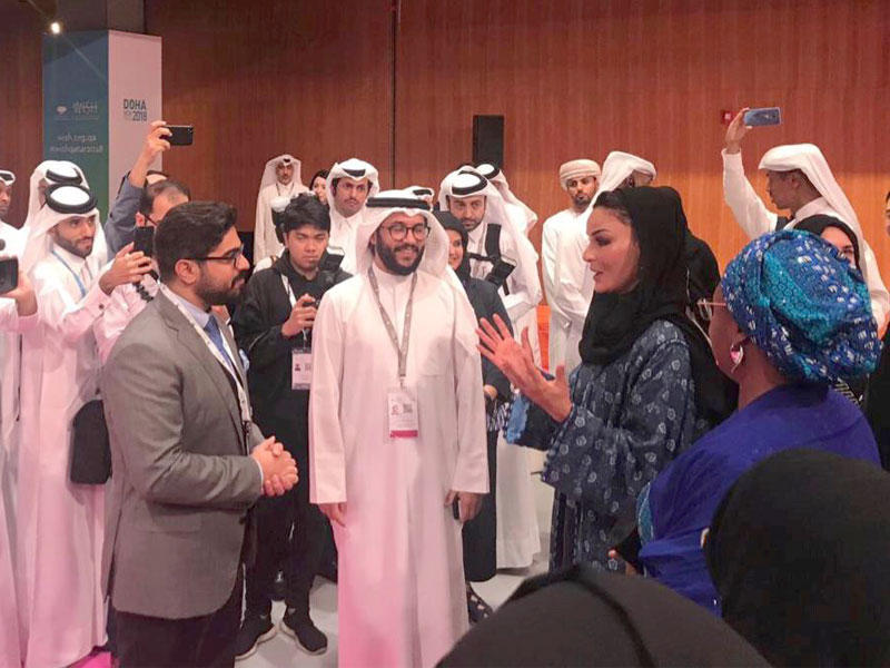 المبتكر الكويتي الدكتور احمد نبيل خلال مشاركته في مؤتمر القمة العالمي للابتكار في الرعاية الصحية (ويش 2018)