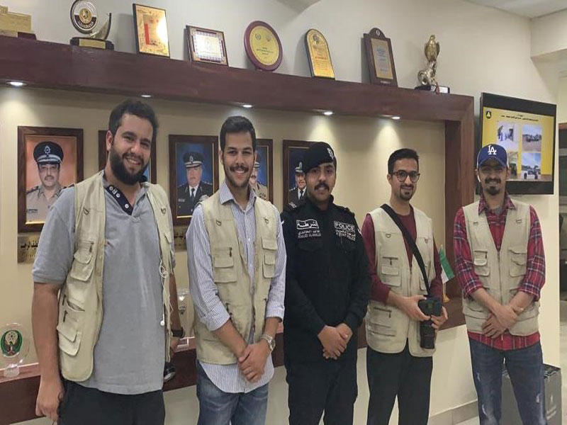 فريق زاجل التطوعي أثناء تكريم اللجنة التنسيقية لطوارئ الأمطار والسيول