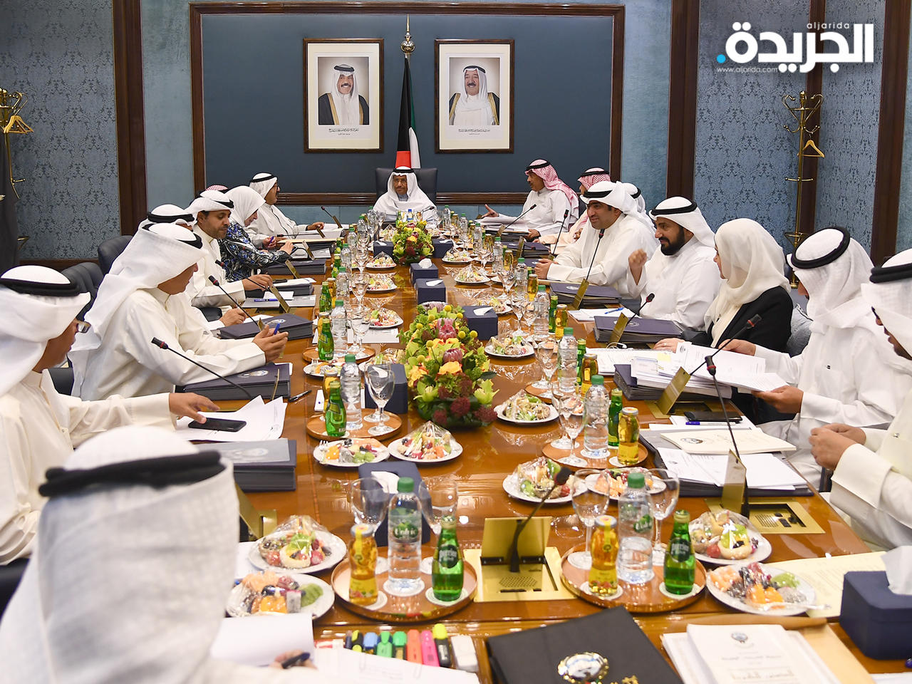  جابر المبارك خلال ترؤسه الاجتماع الاسبوعي لمجلس الوزراء 