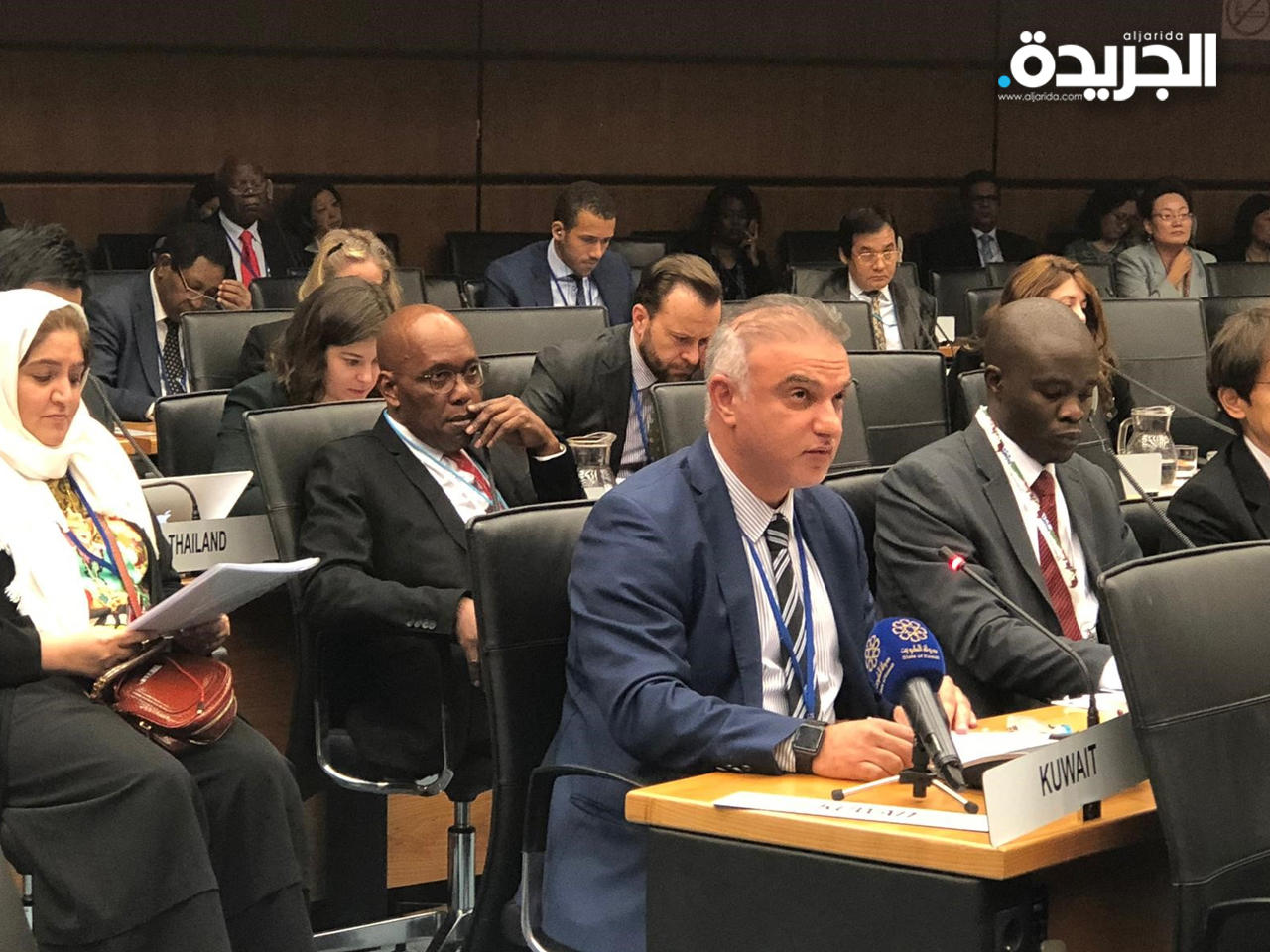  المدير العام للهيئة للعامة للصناعة الكويتية عبدالكريم تقي في مداخلة له اثناء عمال الدورة ال 46 لمجلس التنمية الصناعية التابعة لليونيدو 