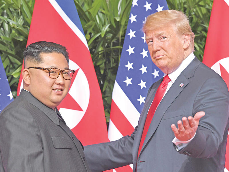 الزعيم الكوري الشمالي كيم جونغ أون و الرئيس الأمريكي ترامب