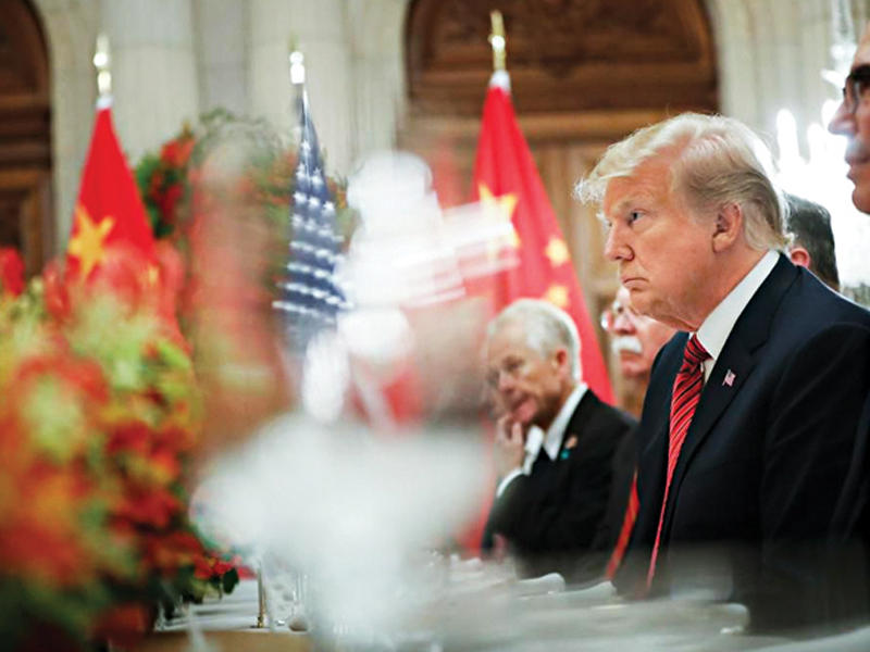 ترامب خلال اجتماعه مع الرئيس الصيني على هامش قمة العشرين