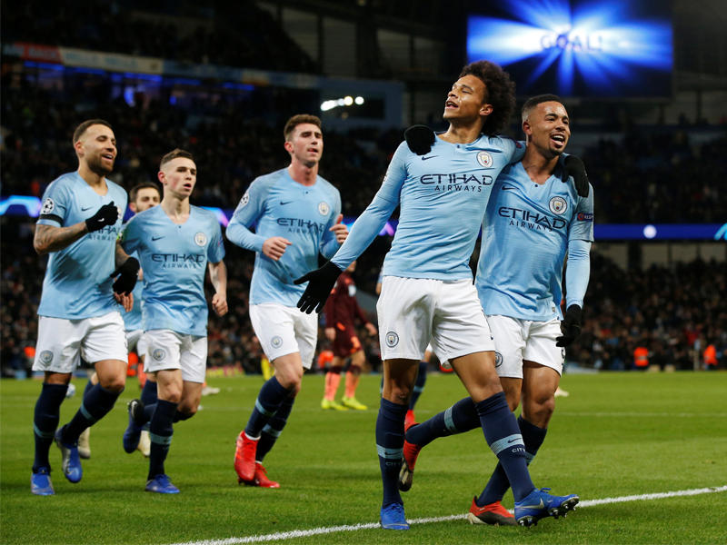 لاعبو مانشستر سيتي خلال مباراة سابقة