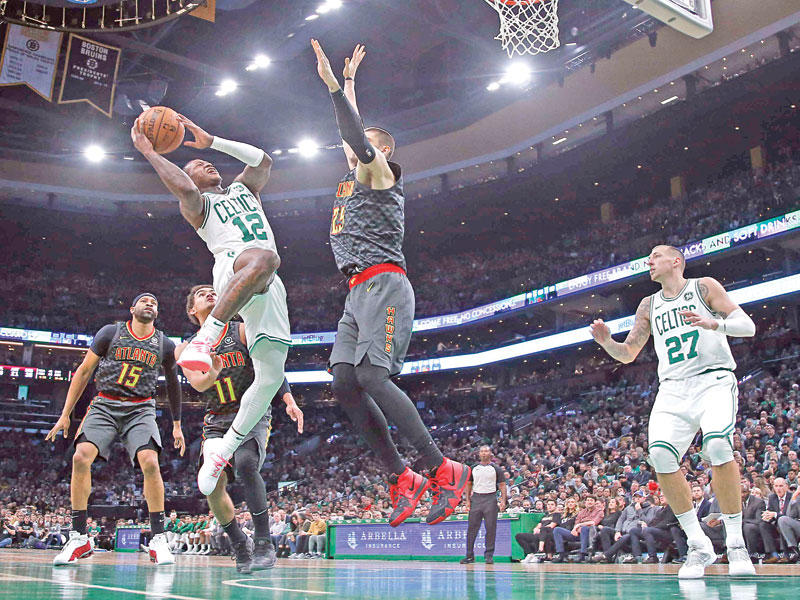 جانب من مواجهة بوسطن سلتكس وأتلانتا هوكس